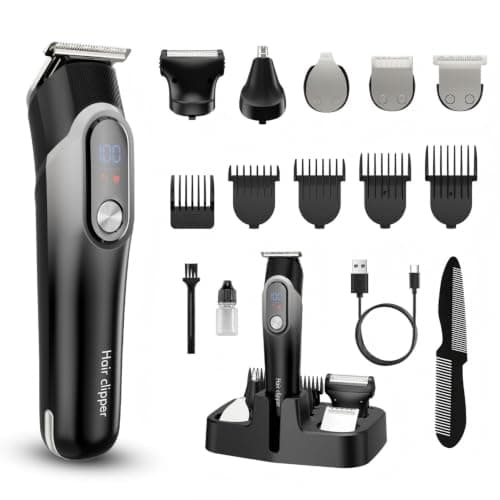 SilkGlow Beard Trimmer & Hair Trimmer for Men, Mens Electric Razor, Gray