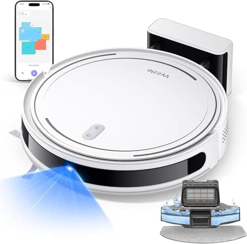 Robot Vacuum and Mop, 3-in-1 Robotic Vacuum Cleaner with Schedule, 5000Pa Suction, LiDAR Navigation & Smart Mapping,150 Mins Max, Ultra-Slim, App/Alexa Control for Pet Hair/Hard Floor/Carpet, D10
