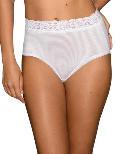 Vanity Fair Women's Flattering Lace Panties: Lightweight & Silky with Superior Stretch, White, 7