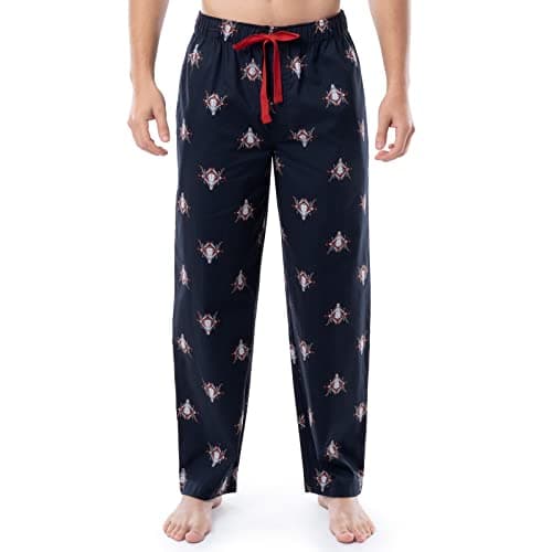 Wrangler Men's Printed Woven Micro-sanded Cotton Sleep Pajama Pants, Navy/Red, Small