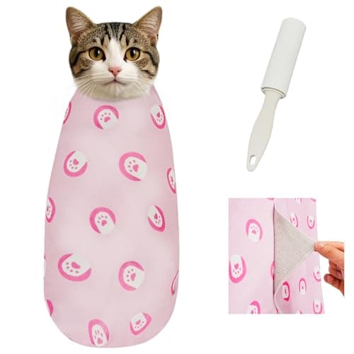 Supet Cat Grooming Wrap for Nail Trimming, Self-Adherent Calm Cat Swaddle
