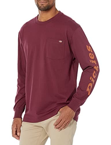 Dickies Long Sleeve Wordmark Graphic T-Shirt, Burgundy, 3X