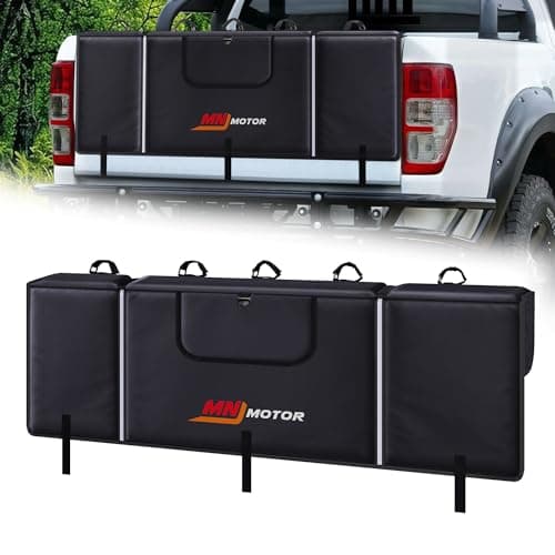 MNJ MOTOR Tailgate Bike Pad, Truck Tailgate Pad Carry 5 Bikes Pickup Protection Pad with Reflective Strips Tool Pockets
