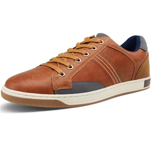 Jousen Men's Fashion Sneakers Casual Dress Shoes for Men Breathable Business Sneaker (A81Q17 Brown 12)