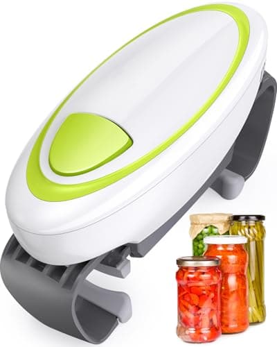 Electric Jar Opener for Seniors with Arthritis, One Touch Automatic jar Opener for Weak Hands, HandsFree Battery Operated Bottle Opener for Tight & Vacuum Sealed Jars, Kitchen Gadget for Elderly