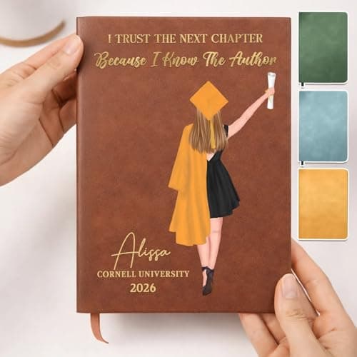 Pawfect House Gifts Personalized Journals For Women, Leather Writing Journal, Graduation Gifts For Women, I Trust The Next Chapter, Class Of 2026 Journal For Graduation, New Beginnings Gift For Her