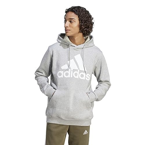 adidas Essentials Fleece Big Logo Hoodie Medium Grey Heather LG