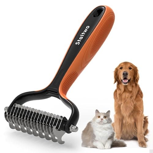 Staltwo Deshedding Dog Brush for Shedding, Undercoat Rake for Dog&Cat