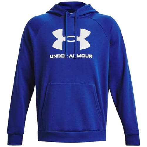Under Armour Men's Rival Fleece Logo Hoodie, (400) Royal / / White, Small Tall