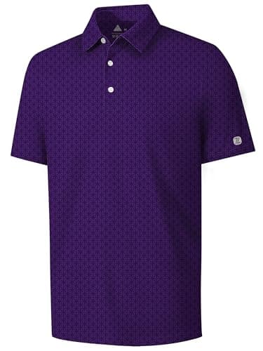 ZITY Select Mens Golf Shirts Short Sleeve UPF 50+ Print Performance Polo Moisture Wicking Casual Collared Golf Shirts for Men