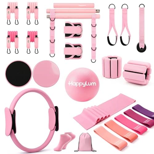 Happylum Pilates Kit, Complete Home Pilates Equipment Set with Bar Kit