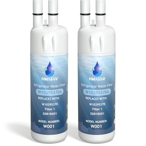HMASAV W10295370A Water Filter Replacement, Compatible with Everydrop Filter 1, Whirlpool EDR1RXD1, EDR1RXD1B, W10295370, WHR1RXD1, KAD1RXD1, P4RFKB2, P8RFWB2L, 46-9930, 46-9081 2PACK