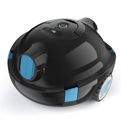 Y10 Robotic Pool Cleaner,Cordless Pool Vacuum with 150 Mins Runtime,High Efficiency Dual Suction Power,Self-Parking&Smart Navigation for Above-Ground & Flat Inground Pools up to 1300 sq.ft (Black)