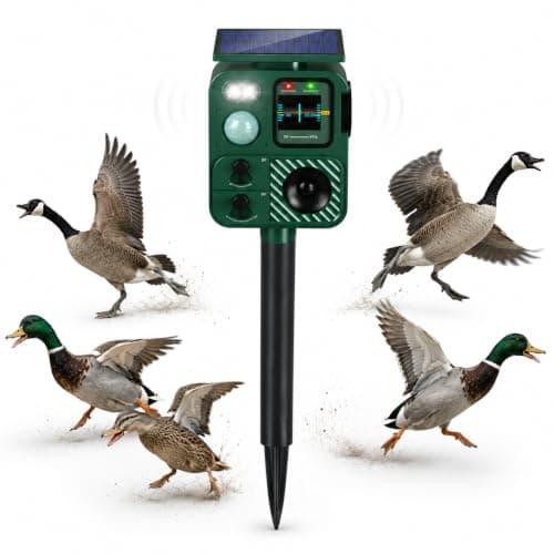 Solar Ultrasonic Goose Deterrent&Duck Repellent for Pool,Ponds,Yard,Docks