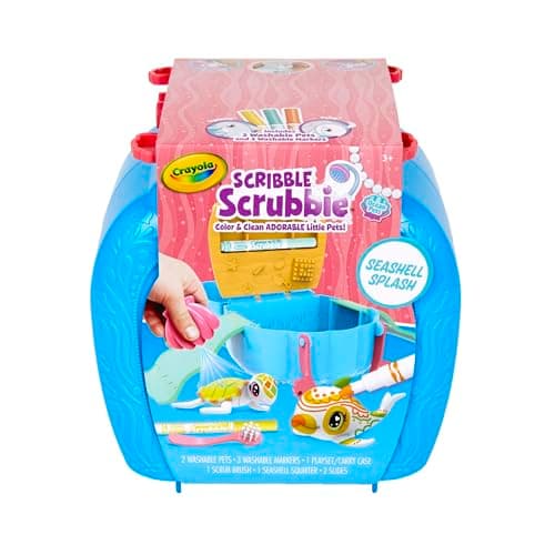 Crayola Scribble Scrubbie Pets, Ocean Animals Playset, Color & Wash Creative Toy, Gift for Kids, Age 3, 4, 5, 6