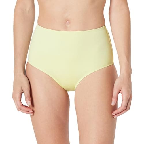 Amazon Essentials Women's High Waist Swim Bottom, Light Yellow, Medium