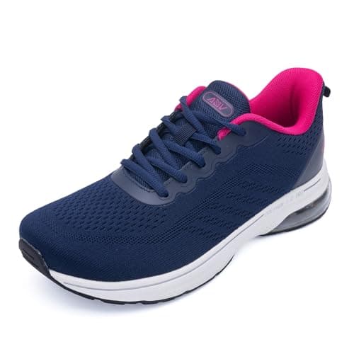 IIV Womens Wide Toe Box Walking Shoes Arch Support Running Shoe Plantar Fasciitis Tennis Sneakers Orthotic for Pain Relief RoseBlue US 11
