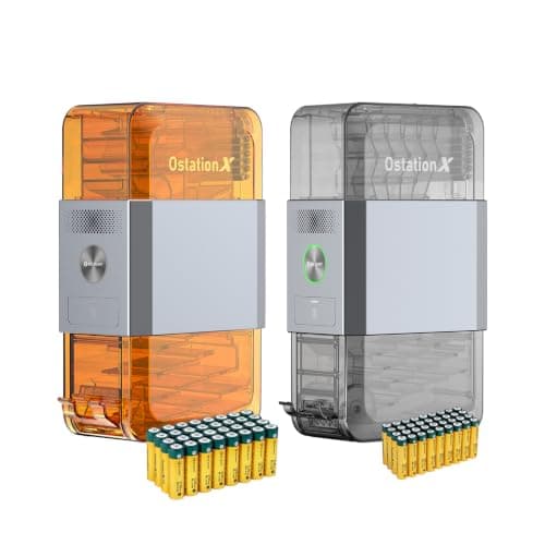 OLIGHT Ostation X AA+ AAA 3-in-1 Smart Battery Charger, No Polarity Checks Needed, Charges & Stores NiMH Rechargeable Batteries, App Control, Auto Bad Battery Removal (with Batteries)