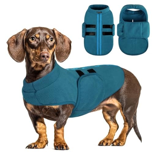 Queenmore Small Dog Sweater,Soft Fleece Dog Vest Dog Jacket with Leash Hole