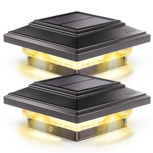 SIEDiNLAR 4x4 Solar Post Cap Lights 50 Lumens, 2 Modes, 2 Pack, Black