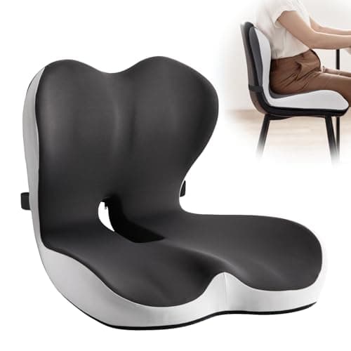 vdovsta Office Chair Cushion for Tailbone & Low Back Pain Relief, Seat Cushions for Office Chairs with Comfortable Foam and High Backrest, Suitable for Office Chairs, Cars, Trucks, and Home Chairs