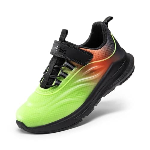 Dream Pairs Boys Girls Shoes Kids DuraPlay Tennis Running Athletic Protective Walking Sneakers for Little/Big Kid,Size 11 Little Kid,Neon Green/Orange/Black,SDRS2335K