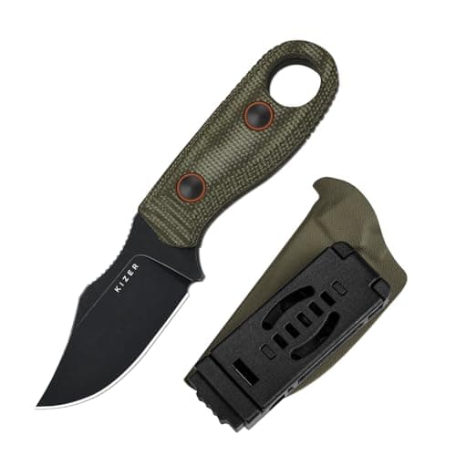 Kizer Beaver 2 Fixed Blade Knife with Sheath, 2.75" D2 Clip Point Blade