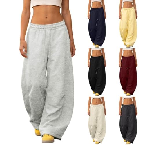 Baggy Sweatpants for Women Wide Leg Open Bottom Barrel Sweatpant