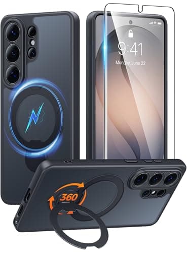 FNTCASE for Samsung Galaxy S26 Ultra Case with 360 Spin Magnetic Stand