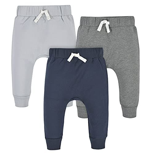Gerber Baby Boys Toddler 3-Pack Jogger Sweatpants, Navy/Gray, 3T US