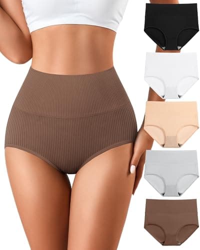 J-pone High Waisted Underwear for Women Tummy Control Cotton Postpartum Underwear Full Coverage Panties Plus Size 3XL 4XL