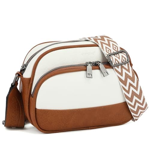 TANTOMI Crossbody Bags for Women Crossbody Purse Cross Body Shoulder Purse Trendy Vegan Leather with Wide Strap