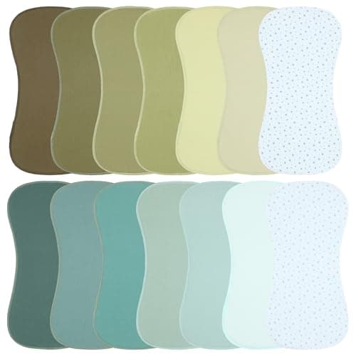 Benoxine Muslin Burp Cloths 19" x 9", Baby Burping Clothes, Large Extra Soft Absorbent for Unisex Newborn Boys and Girls, 14-Pack