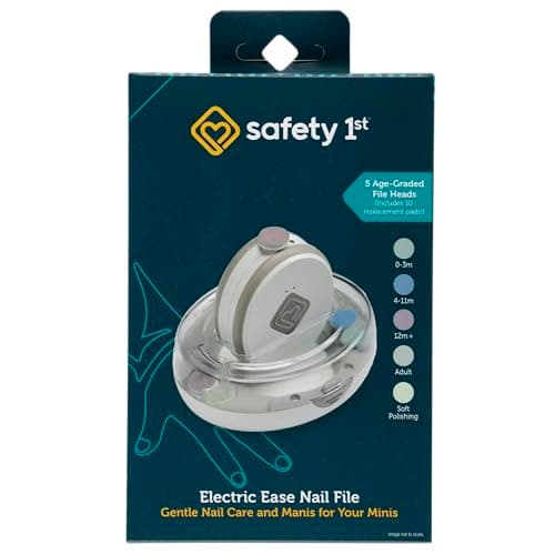 Safety 1st Electric Ease Nail File, Gentle and Easy to use, with Built in Light, Grey