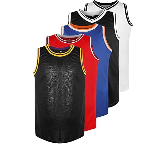 MESOSPERO Blank Basketball Jersey 90S Hip Hop Clothing for Party,Mens Plain Mesh Athletic Practice Sports Shirts S-3XL (3X-Large,Snakeskin Black)