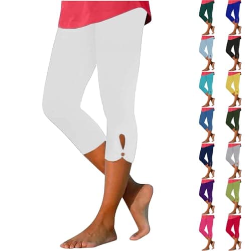 GOHRSHA Capri Pants for Women Womens Capris for Summer Dressy Cropped High Waist Yoga Pants Comfy Stretchy Leggings Workout Compression Pants Sweatpants Women