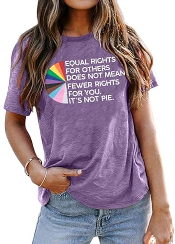 Funny Pride Shirt Women Love Wins LGBT Equality Letter Print Tee