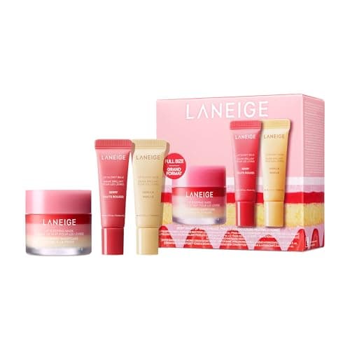 LANEIGE Berry Sweet Lip Trio Set | Lip Sleeping Mask Strawberry Shortcake & Mini Lip Glowy Balms in Berry & Vanilla