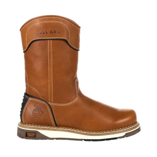 Georgia Boot AMP LT Wedge Pull On Work Boot, Brown, Size 7(W)