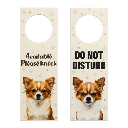2pcs Do Not Disturb Door Hanger Sign, Double-Sided Dog Pattern Door Hanger Tags Do Not Disturb Sign for Office Hanging Warning Plaque Decoration for Home Meetings Classes