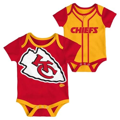 Outerstuff NFL Newborn & Infants 0-24 Months Prime Time Team Graphic 2 Piece Team Graphic Creeper Bodysuit Romper Set (Kansas City Chiefs, 3/6 Months)