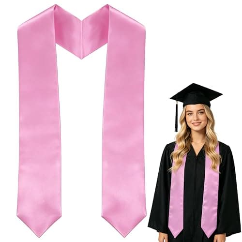 ZYLOP 72 Inch Red Graduation Stole for Adults – Extra Long Smooth Plain Graduation Sash Class of 2026 for High School & College – Full Length Unisex Academic Honor Stole for DIY Customization