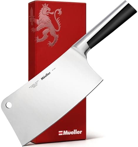 Mueller 7-Inch Meat Cleaver Butcher Knife, German High Carbon Steel