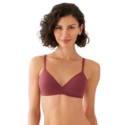 Wacoal Women's How Perfect Lightly Padded Wire Free Mid Coverage T-Shirt Bra, 852189, Cordovan, 36D