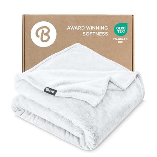 Bare Home Fleece Blanket - Kid Size - Ultra-Soft Lightweight for Bed, Sofa, and Couch - Luxury Microplush - Cozy Warm Blanket (Kid, White)