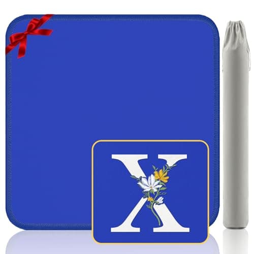 Gedgan Mahjong Mat for Table | Neoprene Anti-Slip Noise Reduction | 32.4x32.4 Inch Blue | Perfect for American Mahjong, Poker, Card & Board Games | Great Gift Idea(Custom Letter X Edition)
