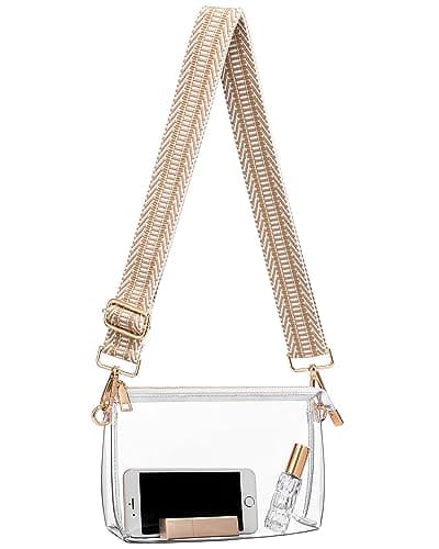 BS-VOG Clear Purse for Stadium Events, Clear Bag for Women Adjustable Strap