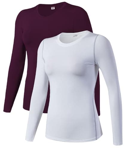 Women's Dry Fit Athletic Compression Shirt Long Sleeve Workout Base Layer T Shirt Tops Sports Gear