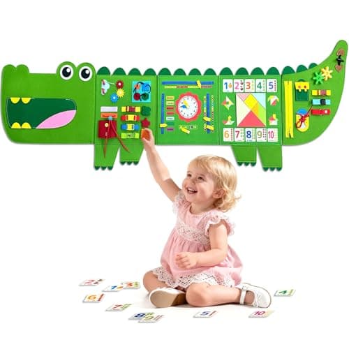 Busy Board Montessori Busy Board, Sensory Wall Activity Board- Toddlers Montessori Toys，Learning & Educational Panel Center for Kids Age 3+，Perfect Gift for Boys & Girls (Birthday, Christmas)