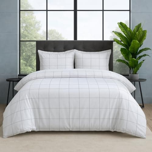 Dreamology Duvet Cover Twin,Microfiber Duvet Cover Set,Button Closure (Geo)